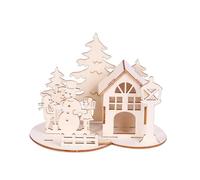 Saiyana Decoración de escritorio de Navidad, casa de pueblo, kits de manualidades hechos a mano, rompecabezas 3D para niños, decoración de mesa, decoraciones para el hogar, decoraciones para árbol