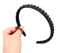 Saiyana Diadema brillante con cuentas de cristal para mujer, banda para el pelo, antideslizante, bonita diadema de ballet (azul marino)