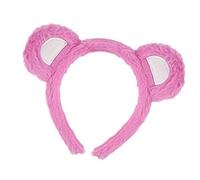 Saiyana Diadema con orejas de oso peludas con diseño ajustable para niños y mujeres, accesorio de pelo de felpa suave para uso diario (morado)