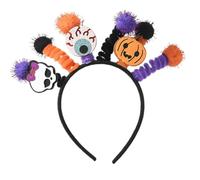 Saiyana Diadema de calavera de Halloween, cinta elástica, decoración para el cabello, elegante esqueleto, accesorio para el cabello para fiestas de disfraces, adultos y niños (lila, naranja, negro)