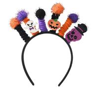 Saiyana Diadema de calavera de Halloween, cinta elástica, decoración para el cabello, elegante esqueleto, accesorio para el cabello para fiestas de disfraces, adultos y niños (lila, naranja, negro)
