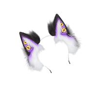 Saiyana Diadema de diablo para Halloween, juego de roles, accesorio para el pelo, de peluche, para anime, disfraz temático (morado)