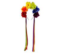 Saiyana Diadema de flores coloridas estilo étnico, para niñas y mujeres, diadema para bodas, fiestas, novias, borlas coloridas (color 4)