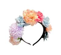 Saiyana Diadema de flores para niños, hermosa diadema de maquillaje, diadema de boda para bodas y actuaciones (amarillo)