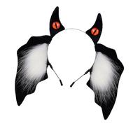 Saiyana Diadema de murciélago de felpa hecha a mano, suave y esponjosa, accesorio para el pelo para niños, Halloween, fiestas de disfraces, vestidor (negro)