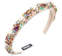 Saiyana Diadema elegante con detalles de perlas, tocado de fiesta a la moda, diademas casuales, tocado para mujer, color blanco