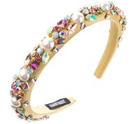 Saiyana Diadema elegante con detalles de perlas, tocado de fiesta de moda, diademas casuales, tocado para el cabello para mujer (amarillo)
