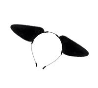 Saiyana Diademas con forma de oreja, hermosa diadema para fiesta, tocado de moda, diadema elástica para mujeres y niñas (negro)