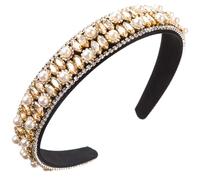 Saiyana Diademas de diamantes de imitación para mujer, de ala ancha, estilo barroco, diademas para lavar la cara, adolescentes (café)