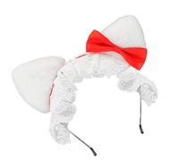 Saiyana Diademas de peluche con mango de silicona antideslizante para juegos de rol y actividades deportivas (blanco y rojo)