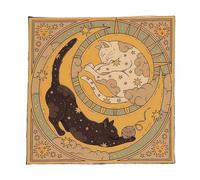 Saiyana Divinaciones Mantel Gatos Luna Patrón Astrología Carta Tarot Mantel Retablos Tela Divinidad Accesorios de Juego de Mesa