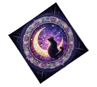 Saiyana Divinaciones Mantel Gatos Luna Patrón Astrología Carta Tarot Mantel Retablos Tela Divinidad Accesorios de Juego de Mesa