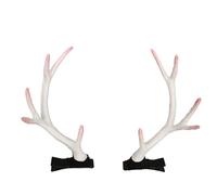 Saiyana Elegante accesorio para el pelo de alce blanco para mujer, estilo tradicional, pinza para el pelo, decoración para bodas y festivales (rosa y blanco)