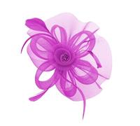 Saiyana Elegante clip de pelo de flores con plumas, para bodas, fiestas, vintage, accesorios de novia, varios colores (rojo rosa)