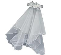Saiyana Elegante velo de novia con peine, velo de doble capa, accesorio de boda