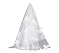 Saiyana Elegante velo de novia de una sola capa con detalle de mariposa en 3D para decoración de bodas y fiestas