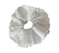 Saiyana Elegantes coleteros de tela con cordones, multicapa, grandes, accesorios para el cabello cómodos, color blanco