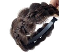 Saiyana Elegantes diademas de malla de hueso de pescado para un peinado sin esfuerzo y cómodas pelucas de fibra sintética para el cabello todo el mundo (marrón oscuro)