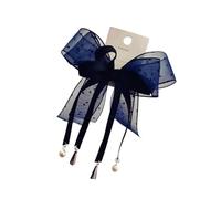Saiyana Elegantes horquillas de perlas para niñas con borlas, bonitas pinzas para el pelo y pinzas laterales (azul marino)