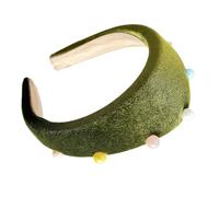 Saiyana Elegantes perlas de felpa - Diademas para mujeres y niñas - Diadema elástica - Accesorio para el cabello (verde)
