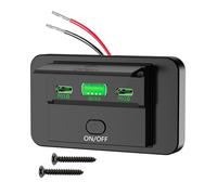 Saiyana Enchufe USB compacto con varios coches de dispositivos rápidos, fácil instalación ABS para autocaravanas y autobuses, estación de carga de varios dispositivos