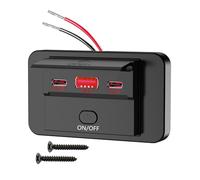 Saiyana Enchufe USB compacto con varios coches de dispositivos rápidos, fácil instalación ABS para autocaravanas y autobuses, estación de carga de varios dispositivos