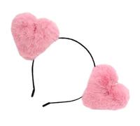 Saiyana Fiesta Diadema Estética Amor Corazón Felpa Diadema Festival Tocado de Lavado de Cara Sombrero Mujeres Valenti(Rosa)