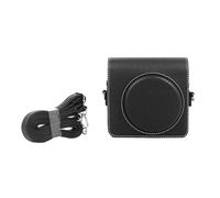 Saiyana Funda para cámara cuadrada SQ40 de piel sintética con correa para el hombro, soporte para cámara, funda protectora de piel sintética para cámara, Black