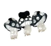 Saiyana Horquilla de pelo con lazo de hongos para mujeres y niñas, accesorio de moda para diferentes peinados (negro)