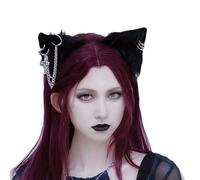 Saiyana Horquillas para el pelo con orejas peludas, borlas góticas, clip para el pelo para niñas, accesorios de fiesta, accesorios para el pelo, diadema gótica, accesorio para el cabello