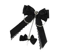 Saiyana Horquillas para el pelo para cosplay, de encaje de anime, con cadena, pinzas para el pelo de anime, para fiestas temáticas (negro)