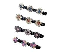 Saiyana Horquillas trenzadas con piedra de cristal brillante para peinar y seccionar tocados, pinzas para el cabello para mujeres, accesorios para el cabello