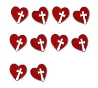 Saiyana Juego de 10 rotuladores de epoxi con forma de corazón cruzado, color rojo, para proyectos artesanales, bolsa de pelo, ropa decorativa, fácil de llevar