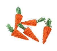 Saiyana Juguete masticable para conejo, 5 piezas, natural, para hierba, zanahoria, pequeños animales, para jugar, juguetes para conejo, hámster, hierba de Guinea, juguetes masticables para conejo