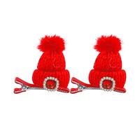 Saiyana Love Bobbles Pulchritude Horquillas para el pelo para niñas, horquillas suaves, estilo sombrero, para uso diario y fiestas (rojo)