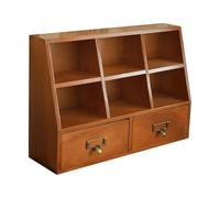 Saiyana Manijas de metal Organizador de escritorio de madera 2 cajones ocultos 6 compartimentos espaciosos cajones de granja caja de almacenamiento