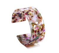 Saiyana Moda Tortuga Para Concha Marrón Ancho Brazalete Acrílico Leopardo Patrón Pulseras Abierto Brazalete Pulsera Regalo Para W Girls Pulseras