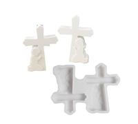 Saiyana Molde de Silicona Reutilizable Oración Niño Y Niña Cruces Figura Esculturas Adornos Forma de Vela Para Los entusiastas de la artesanía