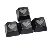 Saiyana OEM en forma de corazón translúcido clave Cape Set Mejora el teclado WASD direcciones clave tapa para la noche. Uso cómodo 4pcs