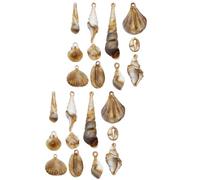 Saiyana Paquete de 22 cuencos acrílicos - Encanto para joyas que hacen colgantes de tema marino para collares y pulseras, Schale: 17 x 20 mm - 30 x 38 mm, Acrílico