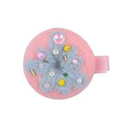 Saiyana Pasador de pelo de donuts no tejido para niños, elegante horquilla, clip de pico de pato, pinzas laterales para el pelo para mujer, modelo rosa y azul