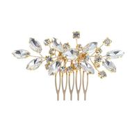 Saiyana Peineta elegante con diamantes de imitación para el pelo de novia, peine lateral de novia, herramienta de peinado para mujeres, bodas (dorado)