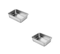 Saiyana Pet Supplies, caja de arena de acero inoxidable para gatos y conejos, control de olores, superficie lisa, antiadherente, fácil de limpiar, nunca se dobla a prueba de óxido
