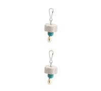 Saiyana Pet Supplies - Piedra de calcio para moler pájaros con campana, bloque de lava mineral, recorte de dientes, juguetes masticables para chinchilla, conejo, loro