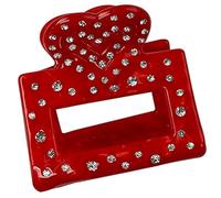 Saiyana Pinza de pelo grande con forma de corazón para mujer, con acetato y ácido, cierre fuerte, antideslizante para coleta (corazón cuadrado)