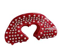 Saiyana Pinza de pelo grande con forma de corazón para mujer, con acetato y ácido, cierre fuerte, antideslizante (corazón de amor rojo)