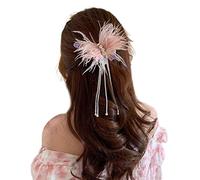 Saiyana Pinza de plumas para mujer, con forma de mariposa, para coleta, para moño, pinza de mariposa para el pelo, pinza para el pelo