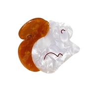 Saiyana Pinza para el pelo con temática de dibujos animados para adolescentes y mujeres, con forma de animal, pinza para el pelo, herramienta de peinado femenino (ardilla feliz)