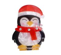 Saiyana Pinza para el pelo de Navidad, ajustable, diseño de Papá Noel, exquisito, elegante, para festlic(pingüino de Navidad)