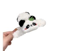 Saiyana Pinza para el pelo de panda, pinza de garra de dibujos animados, coleteros de peluche, pinza de mandíbula antideslizante, para niñas, uso diario (pinza de panda)